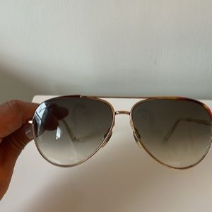 100% Authentic Gucci gold & tortoise aviator sunglasses